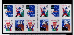 US Scott #2802a, Booklet Pane 1993 Christmas 29c VF MNH
