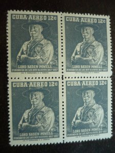 Stamps - Cuba - Scott# 565,C152 - Mint Hinged Set of 2 Stamps in Blocks of 4