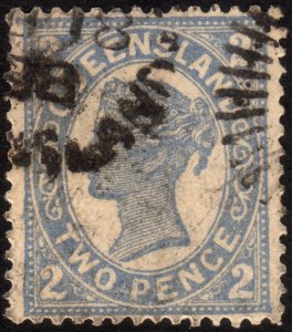 1879, Queensland, 2p, Used, Sc 58, Very nice centered