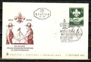 Austria, Scott cat. 684. 50th Anniversary of Scouting issue. First day cover. ^