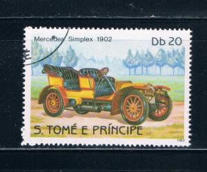 Saint Thomas and Prince Is 712b Mercedes Simplex 1902 (GI0359)+