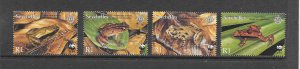 FROGS - SEYCHELLES #831-4  WWF  MNH