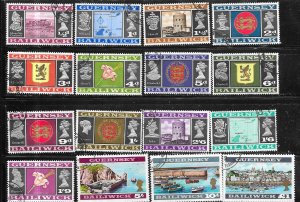 Guernsey #8-23  Baililwick Issues set complete (U)  CV $25.40