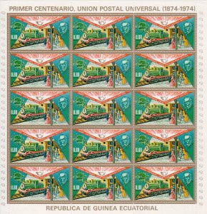 Equatorial Guinea 1974 Mi#382/388 UPU CENT. 7 Mini-Sheetlets PERFORATED MNH