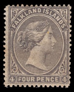 MOMEN: FALKLAND ISLANDS SG #2 1878-9 NO WMK MINT OG H £1,400 LOT #65018