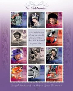 Gibraltar 2021 - Queen Elizabeth II, 95th Birthday - Sheet of 11v - MNH