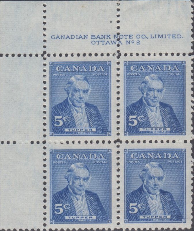 Canada UNITRADE   MNH    #  358     UL  Plate 2     Block of 4