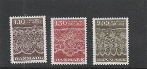 Denmark  Scott#  675-677  MNH  (1980 Lace Patterns)