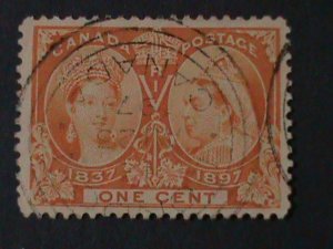 CANADA-1897- SC#51 QUEEN VICTORIA-USED- FANCY CANCE-127 YEARS OLD -VERY FINE