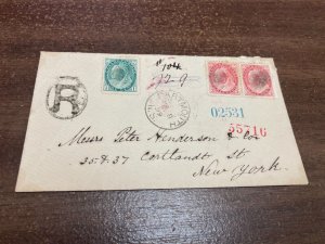 KAPPYSTAMPS CANADA 1899 REGISTERED COVER DARTMOUTH N.S. TO NEW YORK  D400