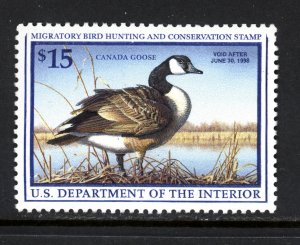 SCOTT RW64 1997 $15 CANADA GOOSE DUCK STAMP ISSUE MNH OG VF CAT $27!