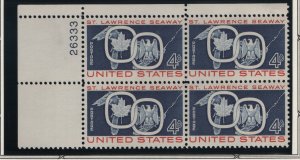 US, 1131, MNH, PLATE BLOCK, 1959, ST. LAURENCE SEAWAY