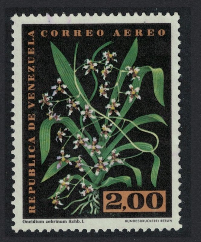 Venezuela Orchids 'Oncidium zebrinium' 2B KEY VALUE 1962 Canc SC#C803 SG#1730