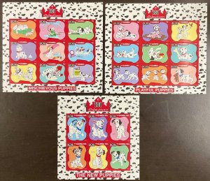 Gambia Disney 3 101 Dalmatians Sheets New Puppies, Playful & Mischievous Puppies