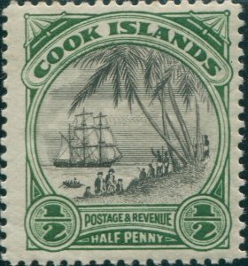 Cook Islands 1932 SG99 ½d Captain Cook landing no wmk p13 MH