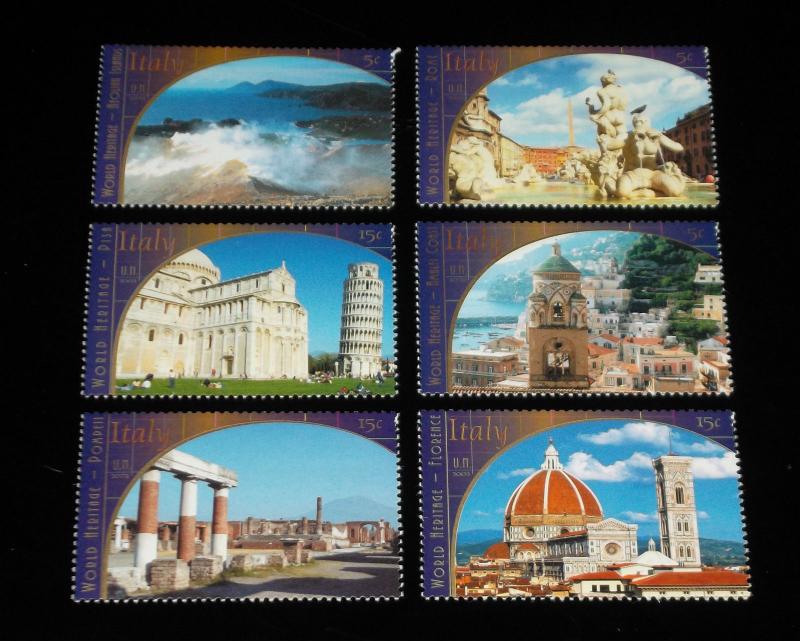 U.N.NEW YORK,2002, WORLD HERITAGE ITALY MNH, BOOKLET SINGLES,NICE!! LQQK!!