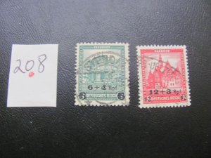 Germany 1932 USED  SC B42-B43 SET VF/XF 28 EUROS (208)