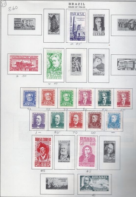 BRAZIL COUNTRY LOT 440 STAMPS SCV $147.05 STARTS AT 8% OF CAT