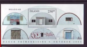 Iceland Sc 1000 2003 Quonset Hut Stamp Day stamp sheet mint NH