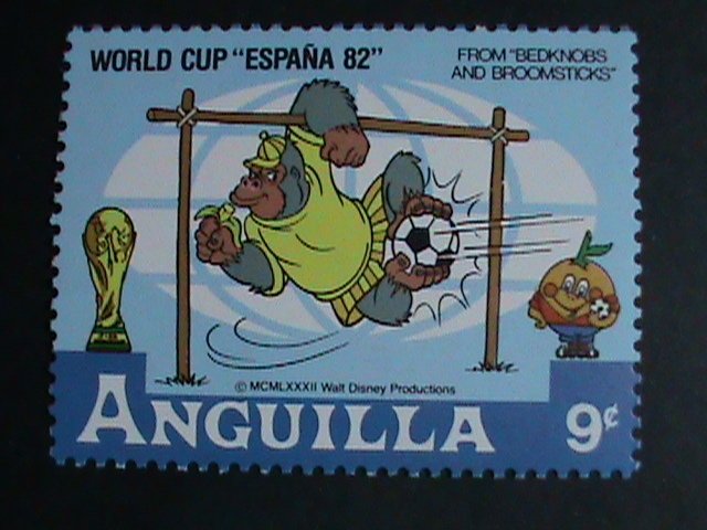 ​DISNEY-ANGUILLA STAMP-1982- DISNEY CARTOON-WORLD CUP SOCCER SPAIN'82 SET VF