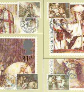 Great Britain 1985 Arthurian Legends set of 4 PHQ cards w...