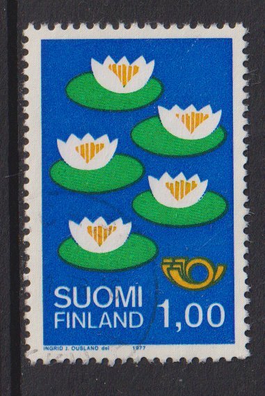Finland    #594 used  1977  water lilies 1m