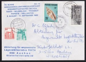 FRENCH POLYNESIA 1980 cover Manganese nodule research trip to Germmany.....B3925