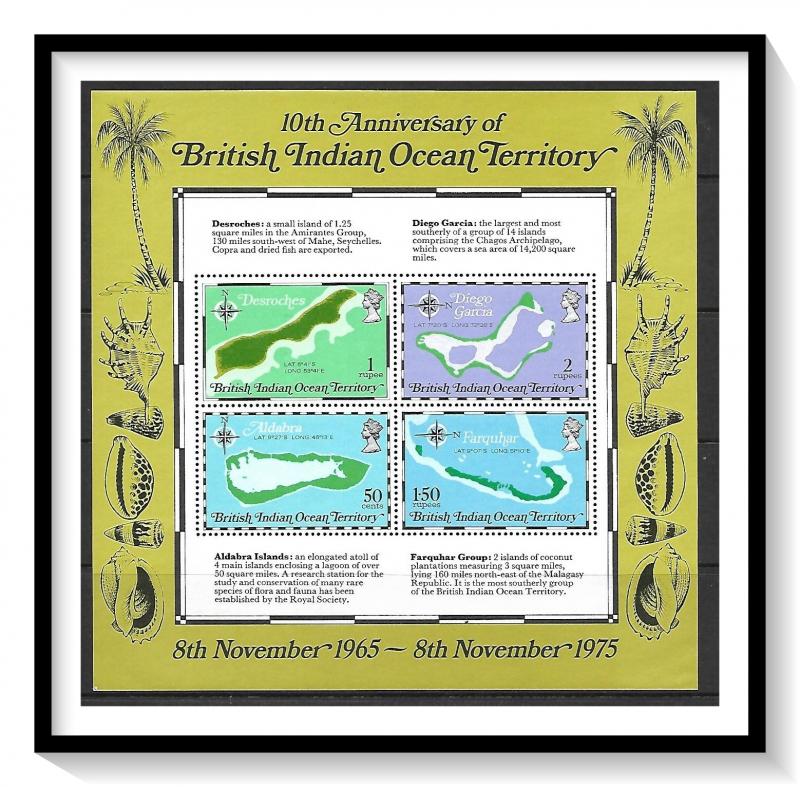 British Indian Ocean Territory #85a Island Maps Souvenir Sheet MNH