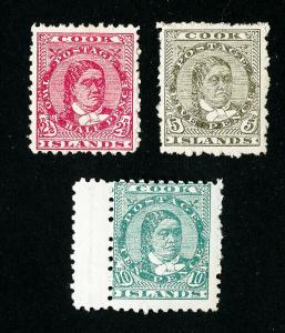 Cook Islands Stamps # 20, 21, 23 VF OG LH Set of 3 Scott Value $109.00