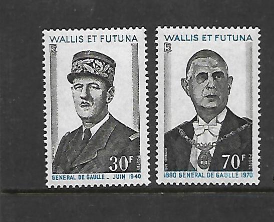 WALLIS & FUTUNA ISLANDS, 177-178, MNH, DE GAULLE ISSUE