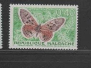 MALAGASY #307 1960 40c BUTTERFLY MINT VF NH O.G