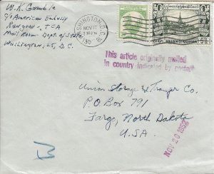 American Embassy, Rangoon, Burma to Fargo, ND 1958 (48857)