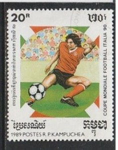 1989 Cambodia - Sc 926 - used VF - 1 single - World Cup Soccer