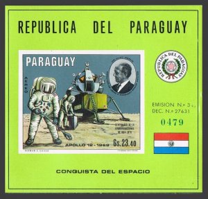 Paraguay 1243, MNH. Mi 2016 Bl.138. Moon Landing 1970. Dr.Kurt Debus, Apollo 12.