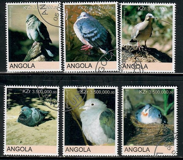 Angola Used Birds complete set CTO