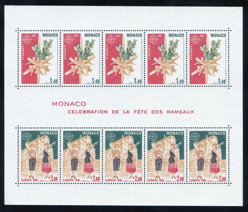 Monaco 1279a MNH,  Europa Souvenir Sheet  from 1981.