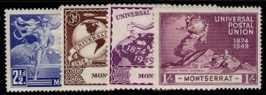 MONTSERRAT GVI SG117-120, 1949 ANNIVERSARY of UPU set, M MINT.