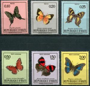 Haiti SC# 325-7, C348-50 Butterflies set MNH