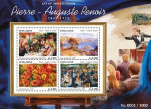 SIERRA LEONE - 2015 - Pierre-Auguste Renoir - Perf 4v Sheet - Mint Never Hinged