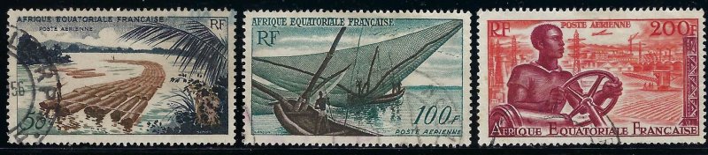 French Equatorial Africa C39-41 used cv $4.80 BIN $2.25