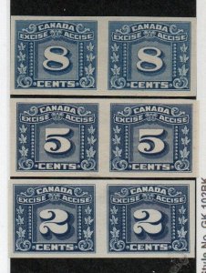 Canada Revenues Excise Tax FX98-99 Mint hinged & FX101 Mint never hinged