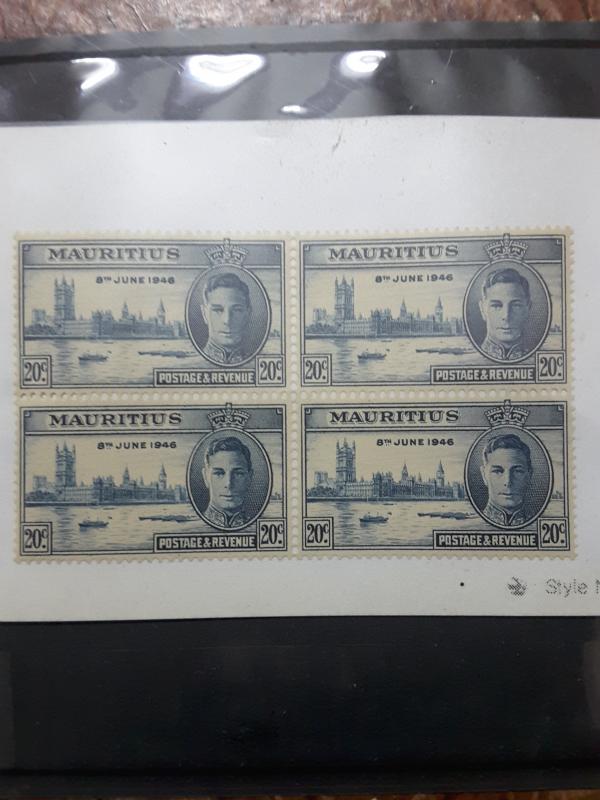 Mauritius 1946 Block of 4 - Brilliant - Fresh, Mint and clean