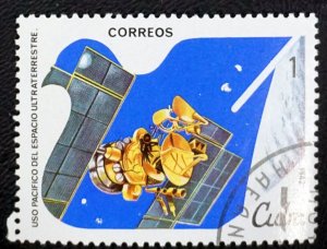 CUBA Sc# 2501 PEACEFUL USE OF OUTER SPACE  Gorizont 1c  1982  used cto