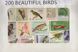 A Nice Selection Of 200 All Different Topicals. Beautiful Birds.   #02 TOP26