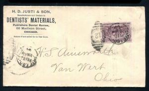 1894 #231 Columbian, H.D. Sons Dentists Materials Advertising, Chicago - Ohio VF