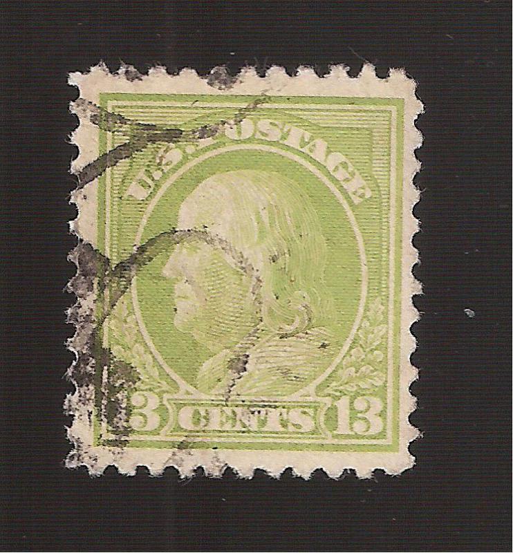 US 1919 Sc# 513 13 ¢ Franklin - Used - Light Cancel - Centered