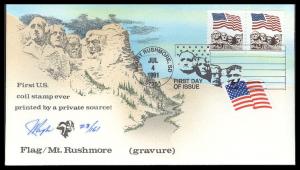 #2523A Flag Over Mt. Rushmore Pugh FDC