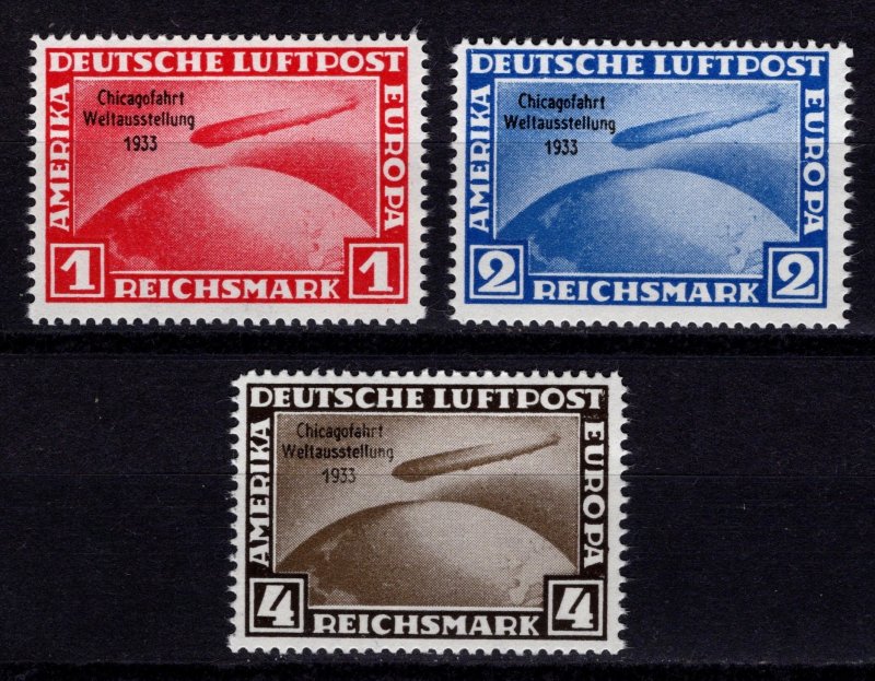 Germany reprint of 1931 Graf Zepplin Chicago World Exhibition Flight, Set [Mint]