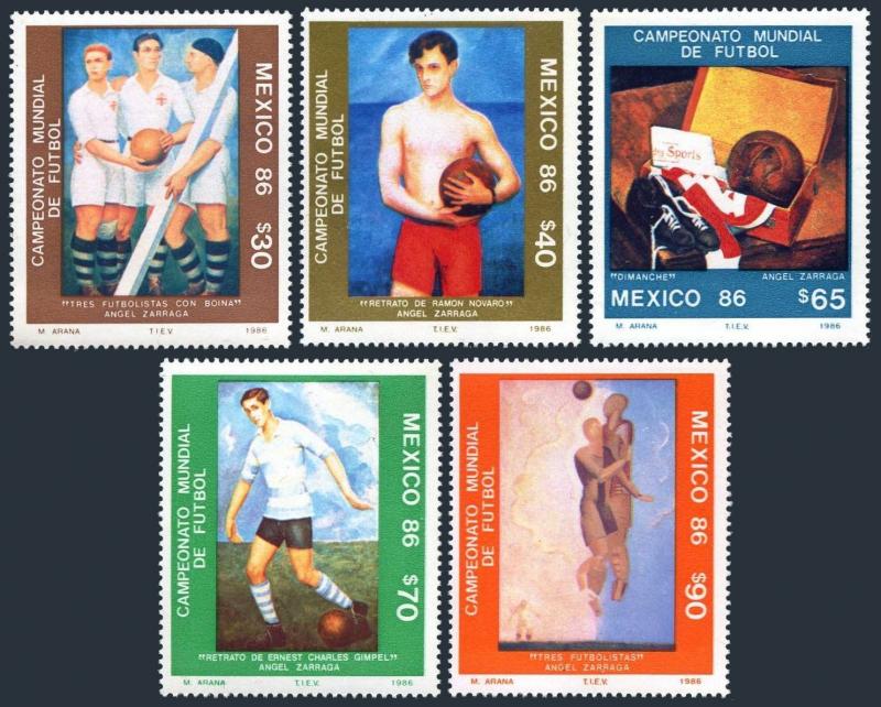 Mexico 1439-1443,1444,MNH.Michel 1985-1989,Bl.33. World Soccer Cup Mexico-1986.