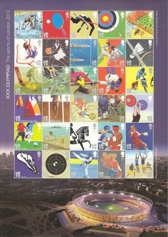 GB 2011 -  London 2012 Olympic/Paralympic Composite/Mini Sheet MNH - SG-MS3204a